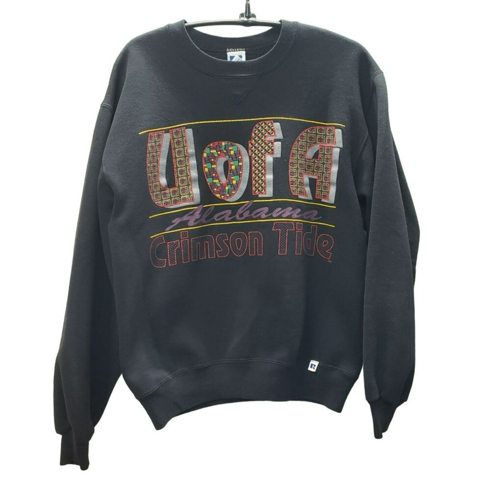 Vintage University Of Alabama Russell Sweatshirt, Crimson Tide, Black, Medium